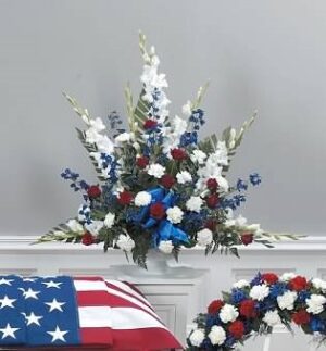 Red White & Blue Sympathy Arrangement
